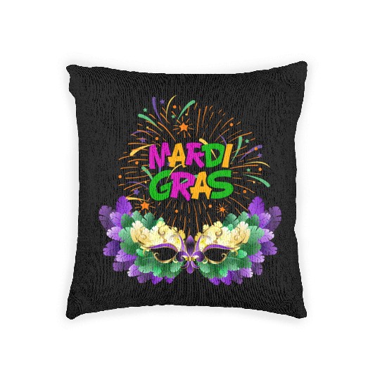 Mardi Gras New Orlean Carnival Woven Pillows