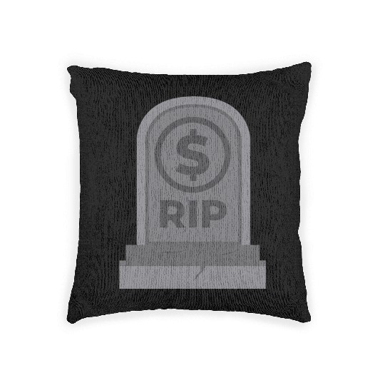 RIP Dollar Coin Bankrupt America Woven Pillows