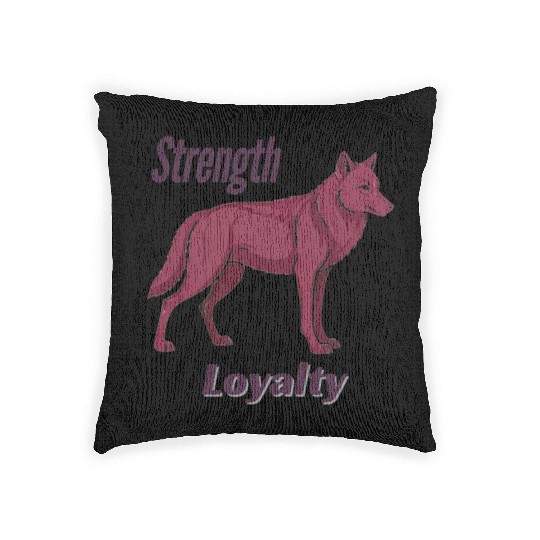 Majestic Purple Wolf Woven Pillows