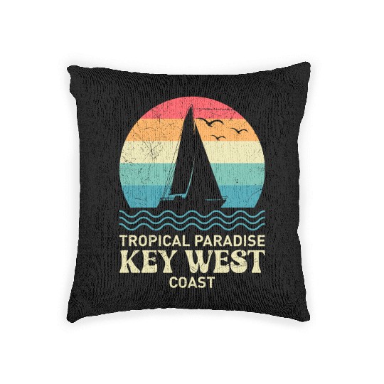 Florida TROPICAL PARADISE KEY-WEST COAST Woven Pillows