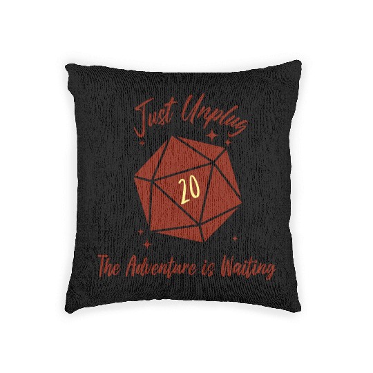 unplug the adventure is waiting Woven Pillows