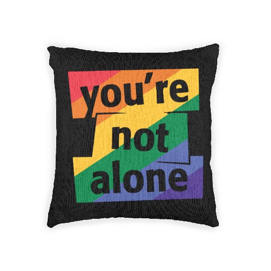 You are Not Alone Rainbow Woven Pillows