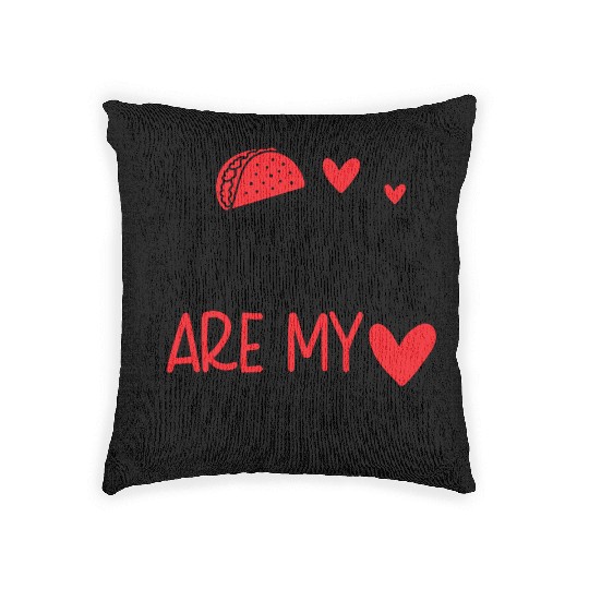 Tacos are my valentine Woven Pillows