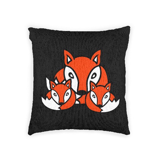3 Foxes Friends Family Three Kids Crew Team Sweet Woven Pillows