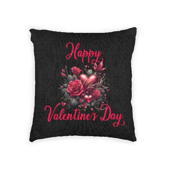 Happy Valentine's day Woven Pillows