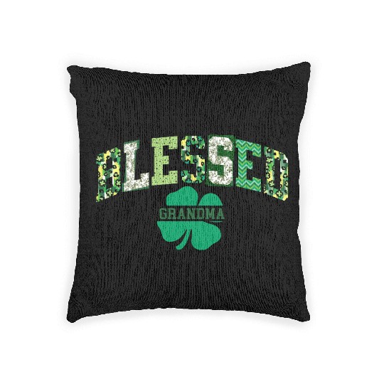 Blessed Grandma St Patricks Day Spring and Summer Woven Pillows