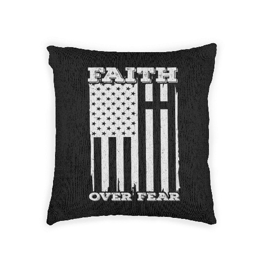 Faith Over Fear Happy Easter Woven Pillows