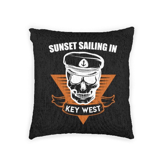 Florida SUNSET SAILING IN KEY-WEST Sunshine-State Woven Pillows