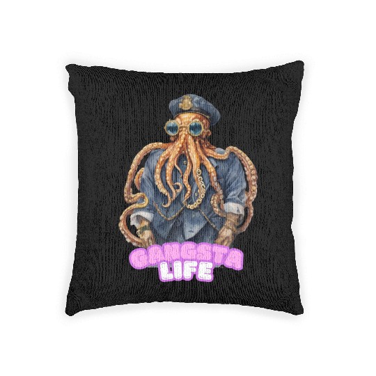 Gangsta Life Octopus Woven Pillows
