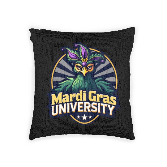 Mardi Gras University Peacock Women's Mardi Gramas Woven Pillows
