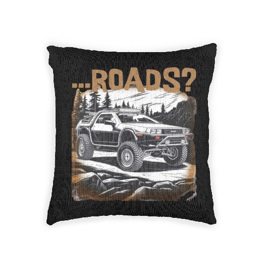 Off-road Delorean Woven Pillows