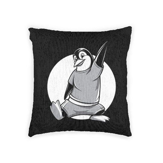 Fitness Penguin Stretch Workout Fun Woven Pillows