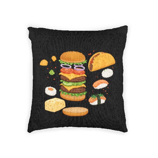 Anatomy of a Taco Deconstructed Delight Woven Pillows
