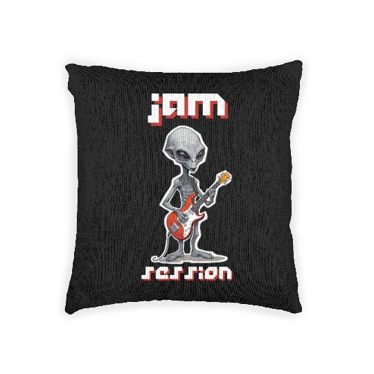 ET Playing a Guitar Woven Pillows