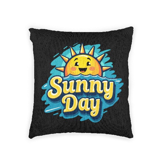 Sunny Day Sun Summer Vacation Woven Pillows