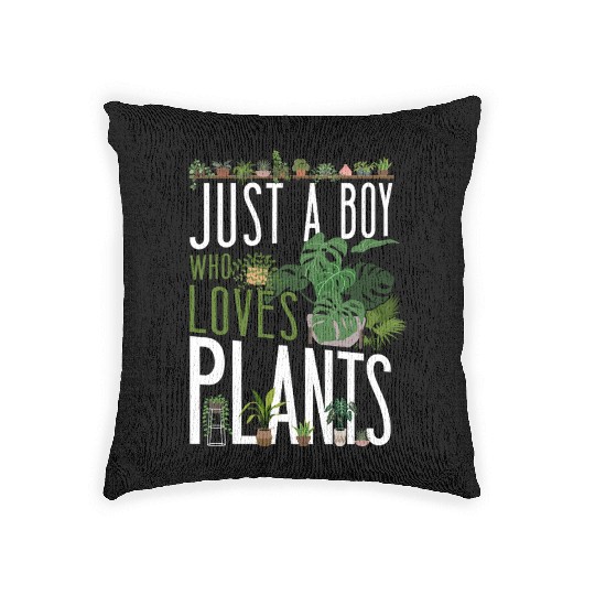 Plant Lover Gardening Boy Just A Woven Pillows
