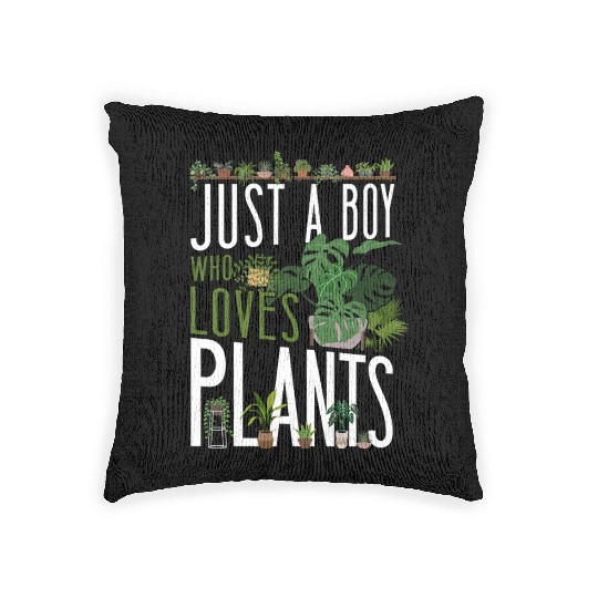 Plant Lover Gardening Boy Just A Woven Pillows