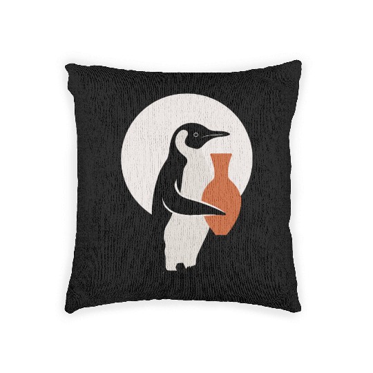 Penguin Embrace Pottery Magic Scene Woven Pillows