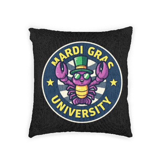 Mardi Gras University Crawfish Men's Mardi Gras Woven Pillows