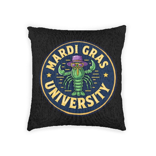 Mardi Gras University Crawfish Men's Mardi Gras Woven Pillows