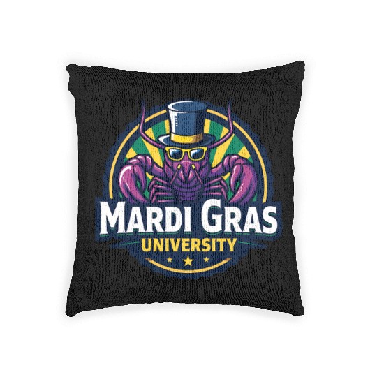 Mardi Gras University Crawfish Men's Mardi Gras Woven Pillows