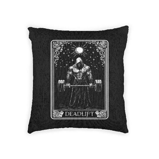 Death Tarot Deadlift Skeleton Deadlift Tarot Card Woven Pillows