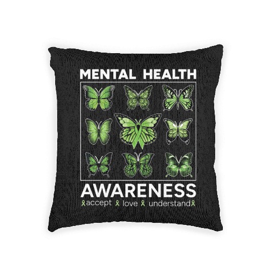 Accept Love Understand Mental Health Awareness Woven Pillows