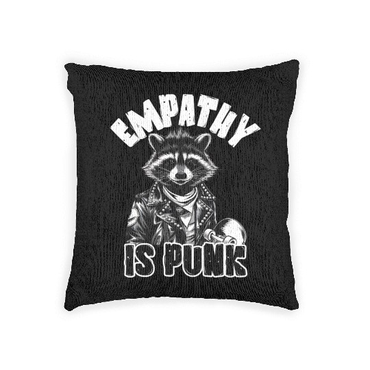 Empathy is PUNK Raccoon Woven Pillows
