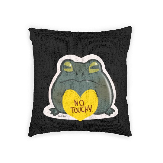 NO Touchy! Grumpy toad. Woven Pillows