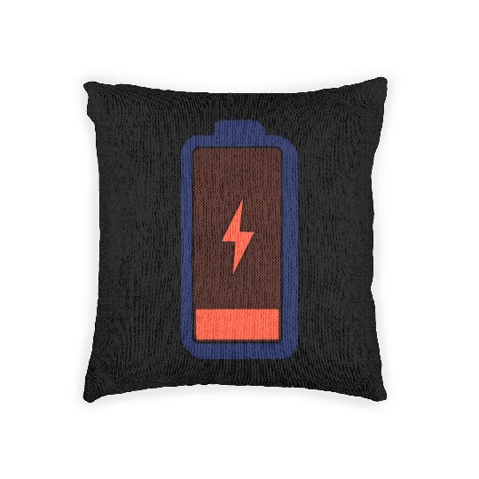 Energized Battery Icon Design Woven Pillows