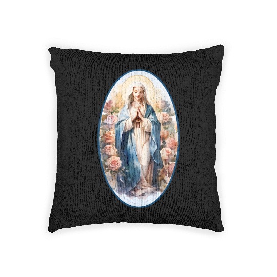 Blessed Mother Mary Knows Best Catholic Woven Pillows