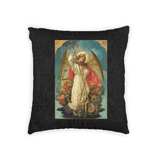 Saint Michael the Archangel Woven Pillows