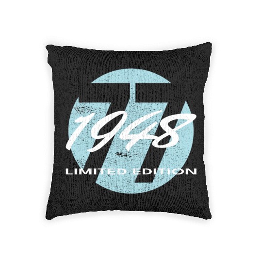 77th birthday men women 77 years 1948 vintage Woven Pillows