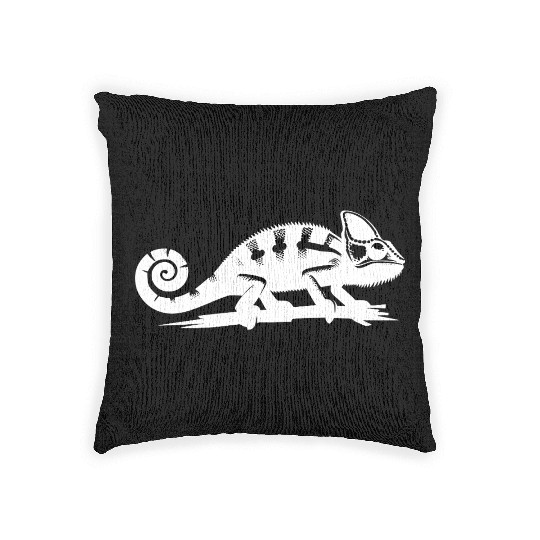 Small Chameleon Dragon With Curled Tail Woven Pillows