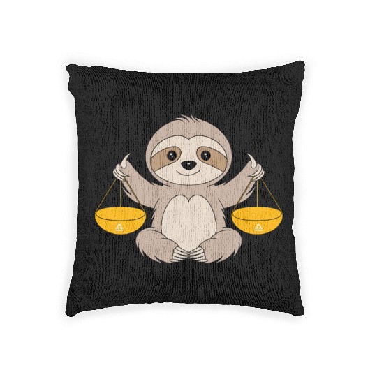 Libra Zodiac Sloth Balancing Harmony Woven Pillows