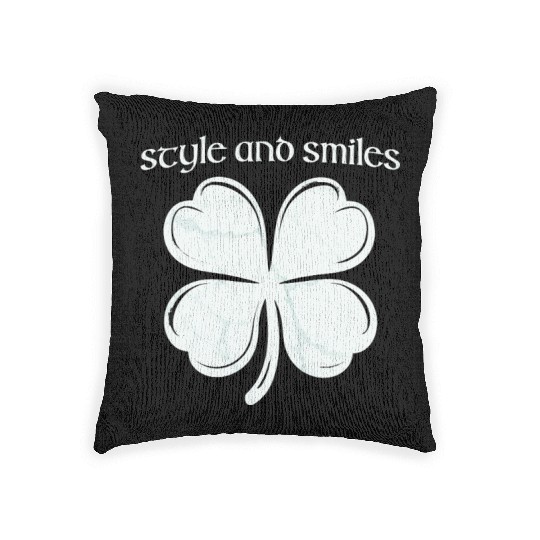 Style and Smiles Large Clover Graphic and Text Woven Pillows