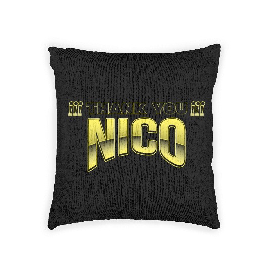 Thank you nico Woven Pillows design yellow