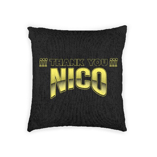 Thank you nico Woven Pillows design yellow