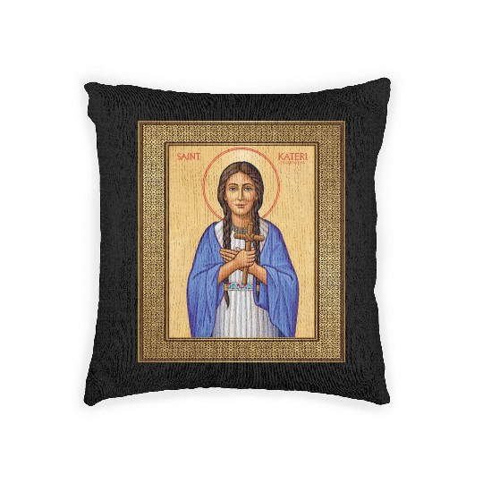 St Kateri Tekakwitha Lily of the Mohawks Catholic Woven Pillows