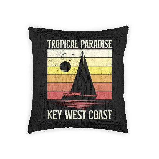 Florida TROPICAL PARADISE KEY-WEST COAST Woven Pillows