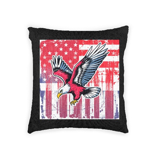 American Eagle Illustration Woven Pillows