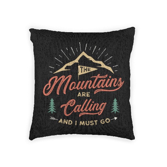 The Mountains Are Calling Vintage Design Woven Pillows