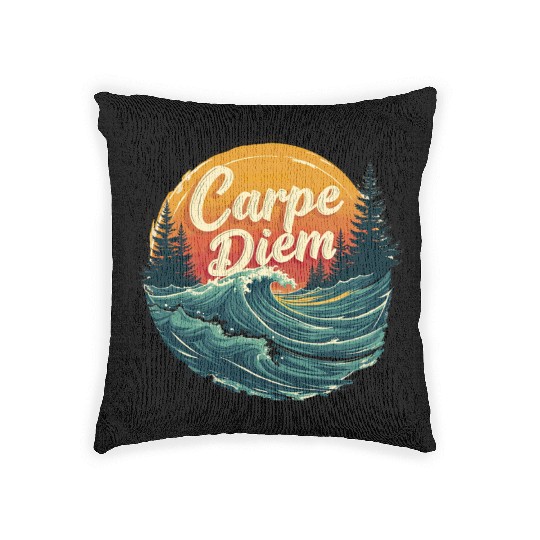 Carpe Diem Seize the Day Gift Woven Pillows