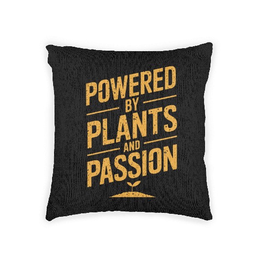 Powered By Plants And Passion Vegan Vegetarian Woven Pillows