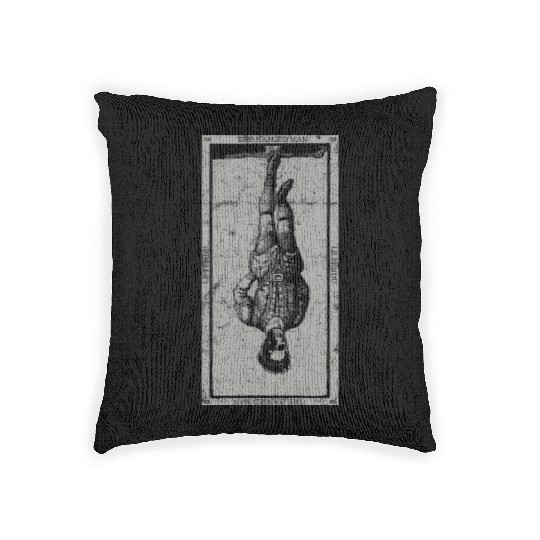 Occult The Hanged Man Tarot Card Vintage Woven Pillows