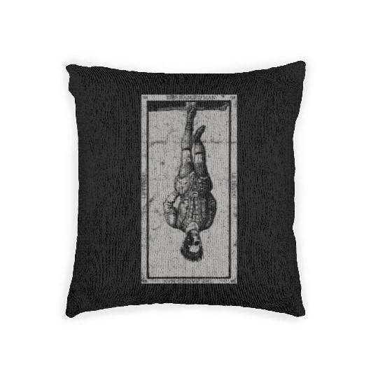 Occult The Hanged Man Tarot Card Vintage Woven Pillows