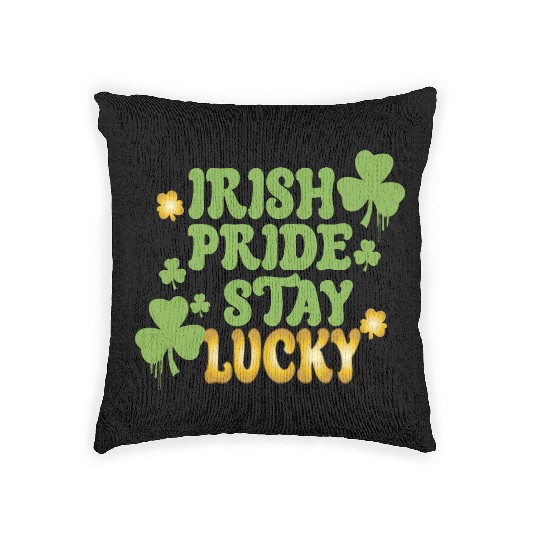 Lucky Graffiti Tag: Stay Lucky & Irish Pride Woven Pillows