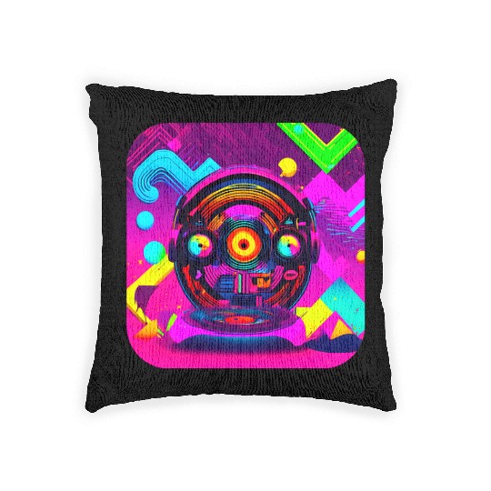 retro vintage 80s pop culture Woven Pillows