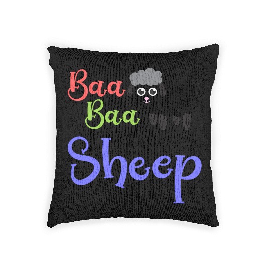 Baa Baa Black Sheep – Whimsical Nursery Rhyme Art Woven Pillows