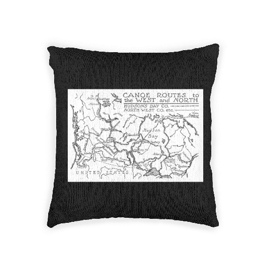 Fur Trade Canoe Routes Woven Pillows